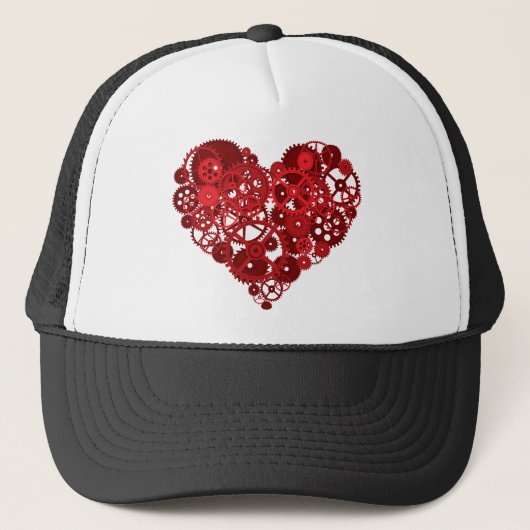 Red Gears Heart Truckerkappe (Vorderseite)
