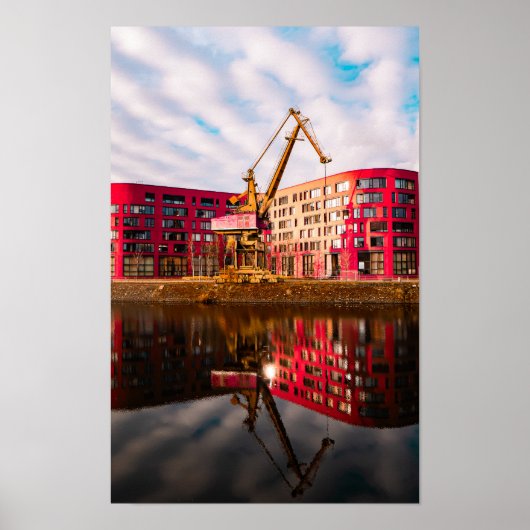 Red Gebäude Reflections - Duisburg Harbourside Poster (Vorne)