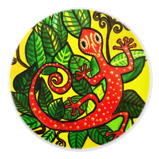 Red Gecko Keramik Knob Keramikknauf (Vorderseite)
