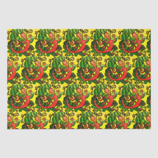 Red Gecko Tissue Paper Seidenpapier (Vorderseite)