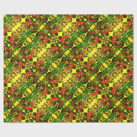 Red Gecko Wrapping Paper Geschenkpapier (Flach)