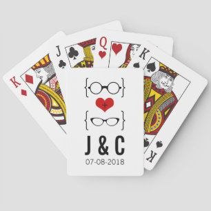 Red Geeky Glasses Spielkarten