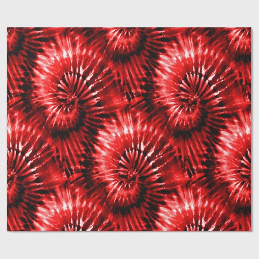 Red Gefärbte Krawatte Psychedelic Sternexplosion R Geschenkpapier (Flach)