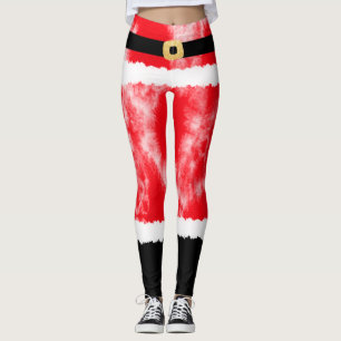 Red Gefärbte Krawatte Santa Claus Kostüme Weihnach Leggings
