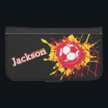 Red Gelb Fußball / Fußball Tor Namensklappe Geldbeutel Hülle Für Das Samsung Galaxy S4<br><div class="desc">Hell gelb und rot (Spanisch) Fußball / Fußball-Ball Platting in der Rückseite des Tors / net Kinder Handy Gehäuse. Ideal für Fußball- oder Fußball-Fans,  personalisieren Sie mit Ihrem eigenen Namen derzeit liest Jackson. Entworfen von Sarah Trett.</div>