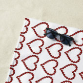 Red Gemstone Art, Ruby heart Gemstone Beach Handtu Strandtuch (Beispiel)