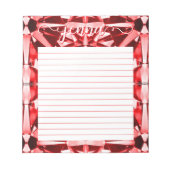 Red Gemstone Linde Personalisiert Notizblock (Vorderseite)