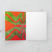 Red Gemustert Green Vertical Sound Wave Weihnachte Karte (Innenseite)