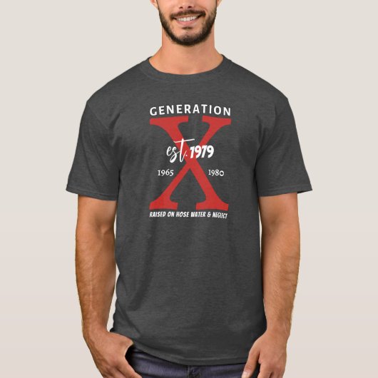 Red Generation X personalisiert Ihr Jahr T-Shirt (Vorderseite)