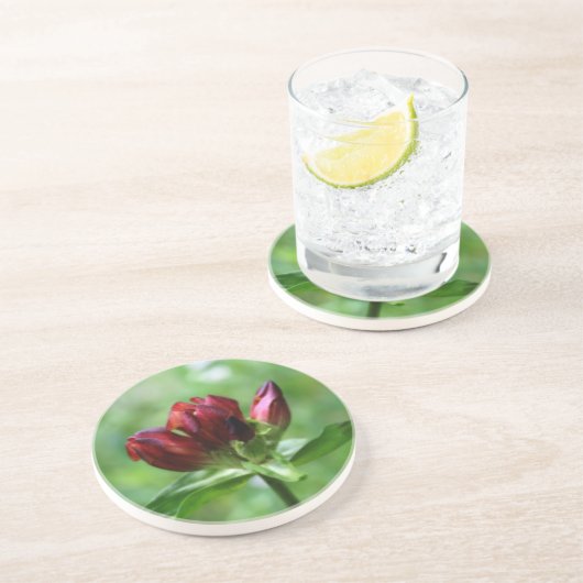 Red Gentian Floral Untersetzer (Seite)