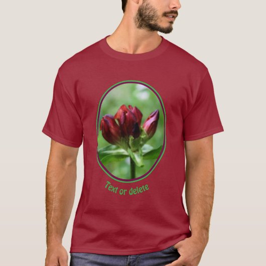 Red Gentian Flower In Bloom Personalized T-Shirt (Vorderseite)