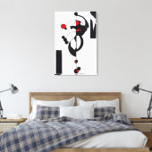 "Red Geo Design" Fine Art Canvas Print Leinwanddruck (Insitu (Schlafzimmer))