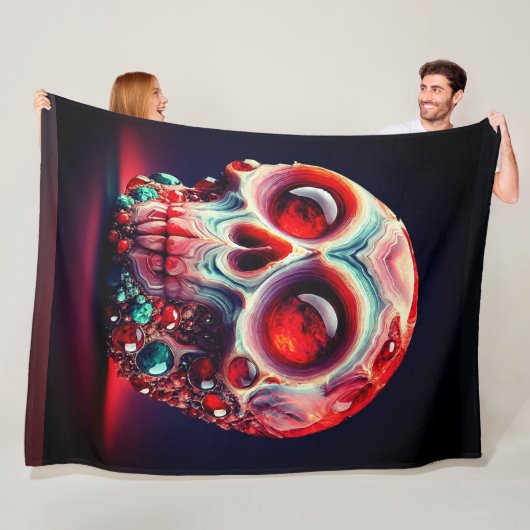 Red Geode Skull Fleecedecke (Beispiel)