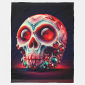 Red Geode Skull Fleecedecke (Vorderseite)