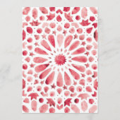 Red Geometric Arabic Menükarte (Rückseite)