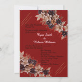 Red Geometric Floral Wedding Invitation Einladung (Vorderseite)