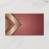 Red Geometric Gold Arrows Visitenkarte (Rückseite)