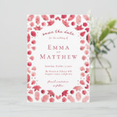 Red Geometric Intricate Pattern mit QR Save The Date (Stehend Vorderseite)
