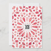 Red Geometric Intricate Pattern mit QR Save The Date (Rückseite)