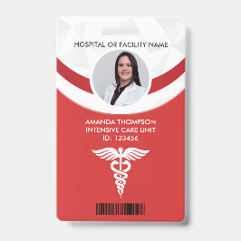 Red Geometric Nurse Foto ID Ausweis
