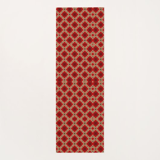 Red geometric pattern tie shown vertically  yogamatte (Rückseite)
