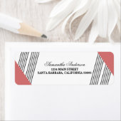 Red Geometric Strip Address Labels (Insitu)