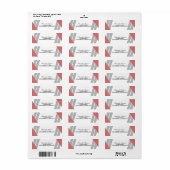 Red Geometric Strip Address Labels (Vorne)