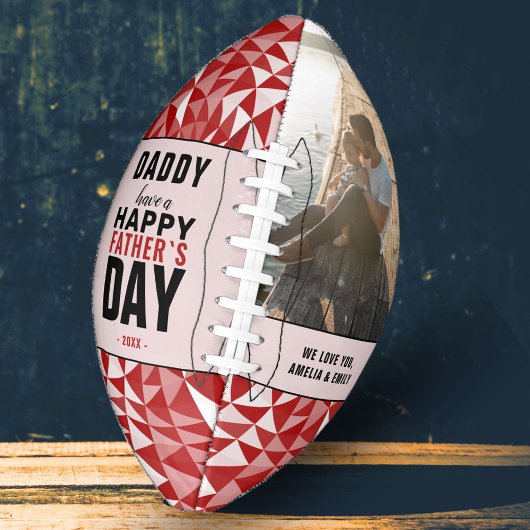 Red Geometrie Daddy Happy Vatertag Foto Football