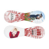 Red Geometry Happy Vatertag FotoCollage Baseball (Paneele)