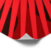 Red Geometry: Raster Line Art Poster (Ecke)