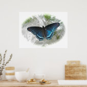 Red Gepunktet Lila Butterfly Poster (Küche)