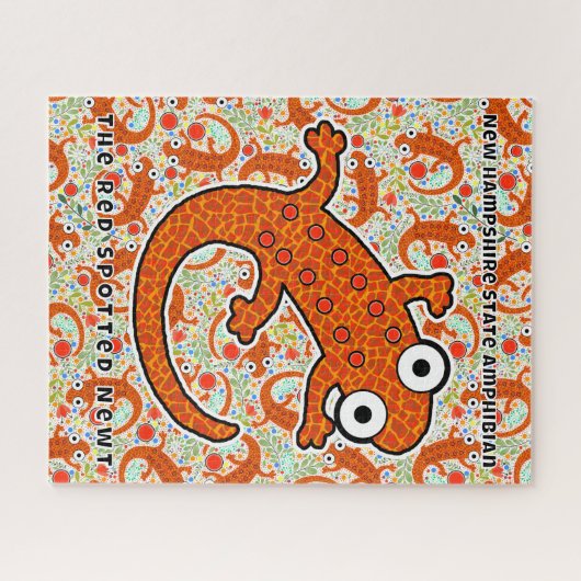 Red Gepunktet Newt - New Hampshire Staat Amphibien Puzzle (Horizontal)