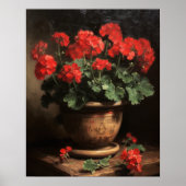 Red Geranium Blume Art Print Poster (Vorne)