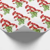 Red Geranium Blume Blumendesign Geschenkpapier (Ecke)