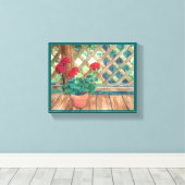 Red Geranium Leinwanddruck (Insitu (Holzboden))