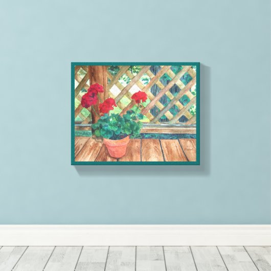 Red Geranium Leinwanddruck (Insitu (Holzboden))