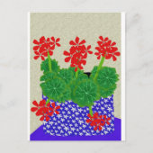 Red Geranium Postcard Postkarte (Vorderseite)