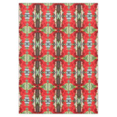 Red Geranium Stripes Tischdecke (Vorderseite)