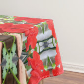 Red Geranium Stripes Tischdecke (Beispiel)