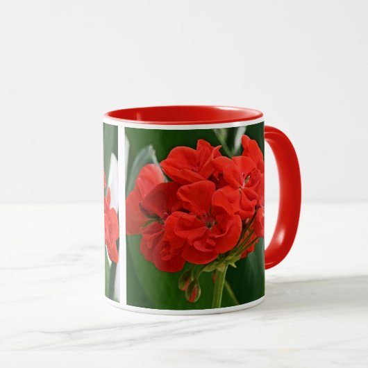 Red Geranium Tasse (VorderseiteRechts)