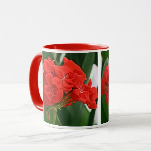 Red Geranium Tasse (Vorderseite Links)