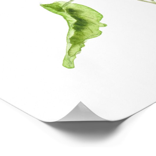 red geranium watercolour flowers  poster (Ecke)