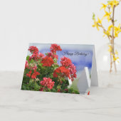 Red Geraniums Birthday Card Karte (Gelbe Blume)