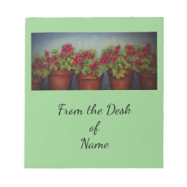 Red Geraniums in clay pots Notizblock