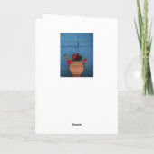 RED GERANIUMS IN TERRACOTTA POT/DENKEN VON IHNEN KARTE (Rückseite)