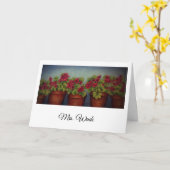 Red Geraniums Karte (Gelbe Blume)