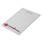 Red Gerber Daisy and Filigree Template Notizblock (angewinkelt)