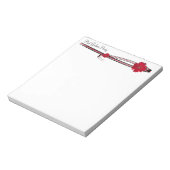 Red Gerber Daisy and Filigree Template Notizblock (Rotiert)