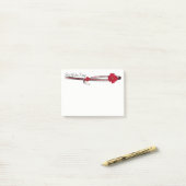 Red Gerber Daisy and Filigree Template Post-it Klebezettel (Auf Schreibtisch)