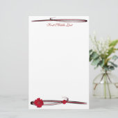 Red Gerber Daisy Blume Fotograf Geblüht Briefpapier (Stehend Vorderseite)